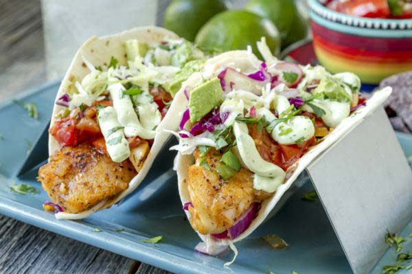 Grilled Fish/Shrimp Tacos with Jalapeno-Lime Slaw